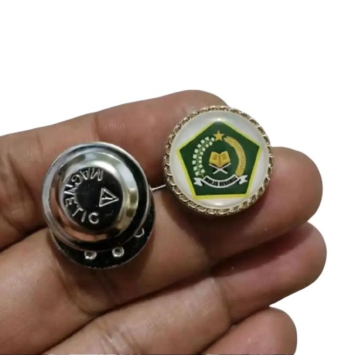 Pin kemenag diameter 2 cm - pin kemenag elegan pemasangan kerah baju Magnet