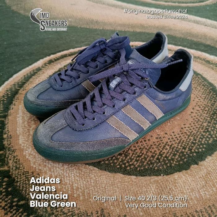 Ultra Rare! Adidas Jeans Valencia City Series Biru Hijau Sepatu Sneakers Unisex Second Original
