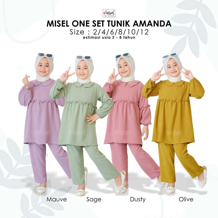 Misel One Set Tunik Amanda Setelan Tunik Anak Perempuan