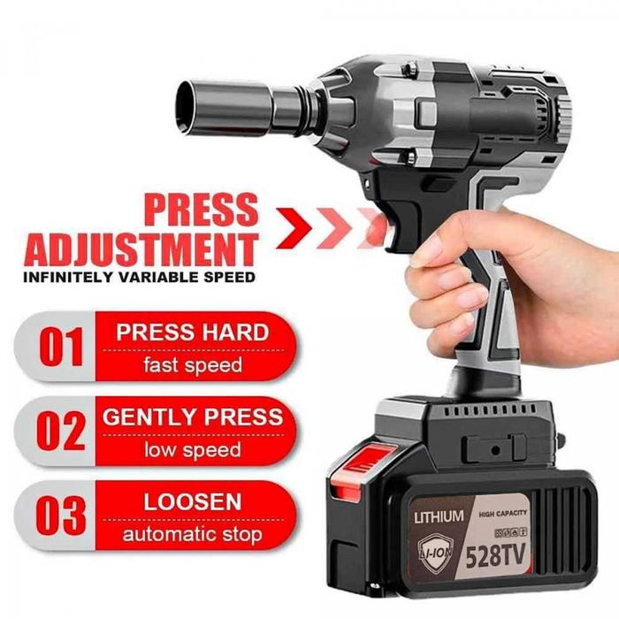 Mesin Bor Listrik Impact Wrench Drill Brushless Rotasi Adjustable