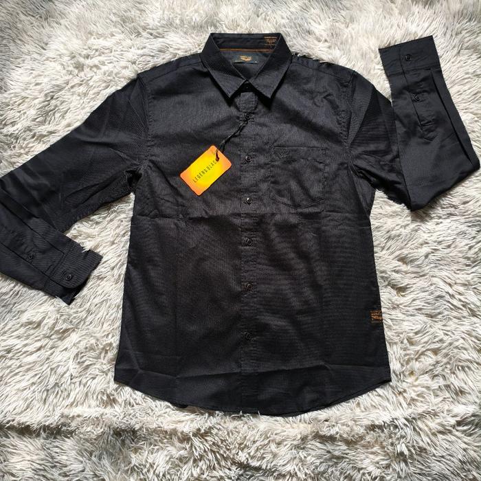 Kemeja Casual Panjang Emba Original - Desain Simpel & Nyaman untuk Tampilan Kasual Anda Pria Hitam K