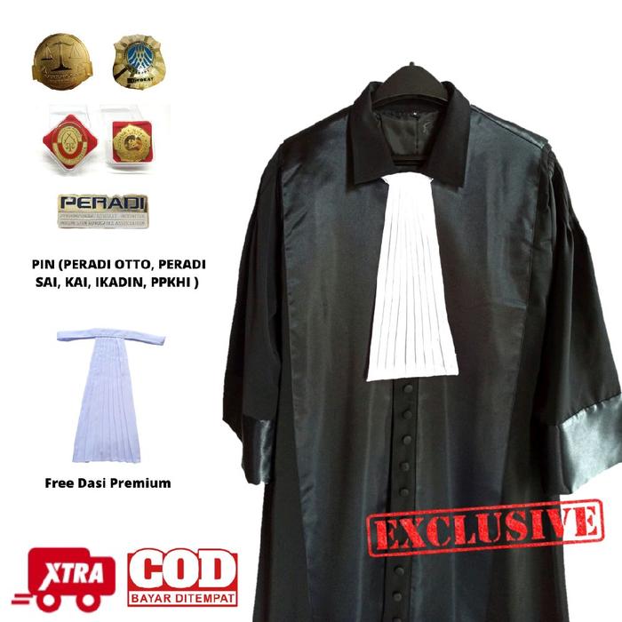 Toga Advokat | Toga Pengacara | Toga Jaksa | Bahan Jetblack | Hitam | Pria | Wanita | Redy Stok | Be