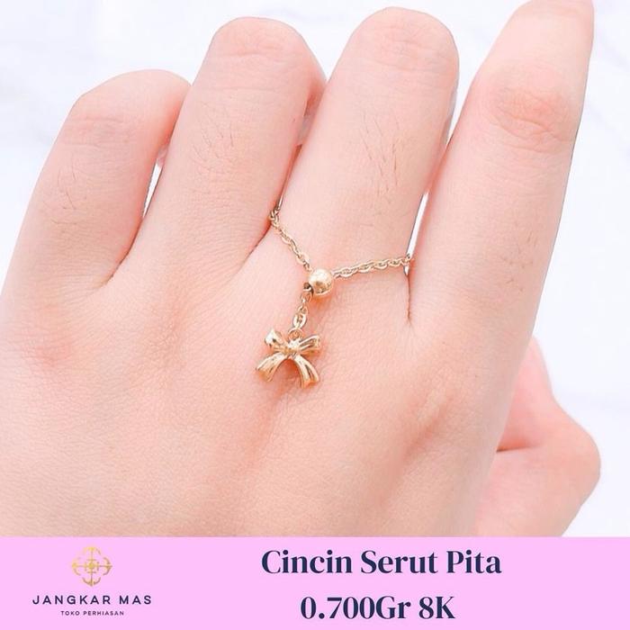 Cincin Emas Serut Pita 8K 0.700gr