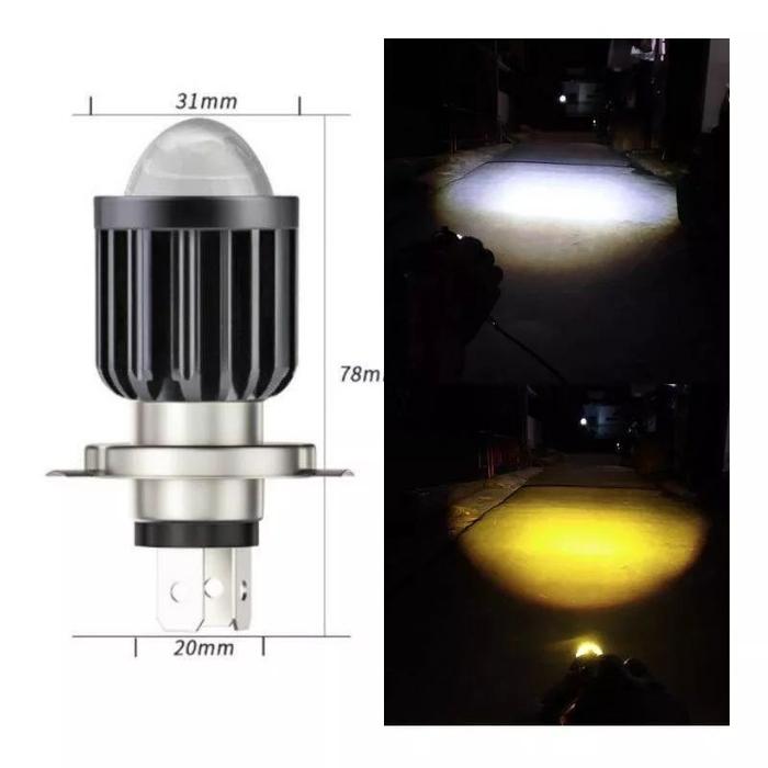 New Lampu Depan LED H4 Mobil Motor Klx Vixion Laser High Low Hi Lo 20 Watt - Terang Fokus Hemat Daya