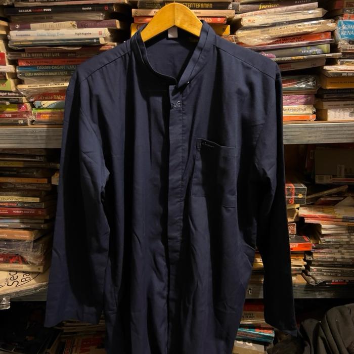 ORIGINAL Rabbani Jubah Koko Lengan Panjang Exclusive Baju Muslim Adem Biru Navy Size L