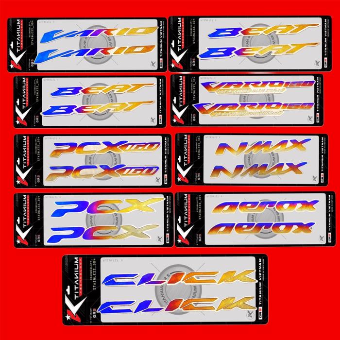 WHYN!! Emblem Logo Body Titanium Vario 125 150 beat Scoopy Aerox Mio Nmax Nouvo Pcx HARGA SATU PASAN