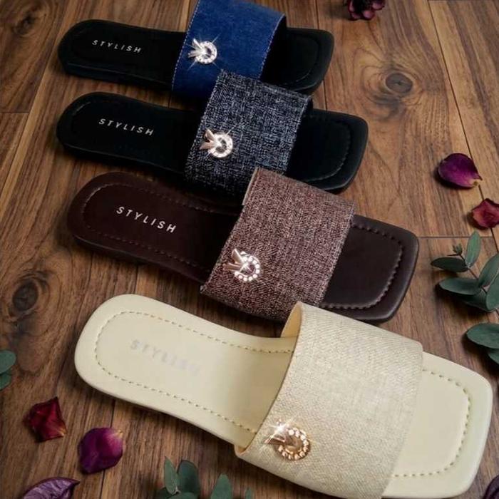 Sandal Wanita Stylish vierra, Selop, Simpel Elegan Empuk Anti selip, Ukuran 37-40