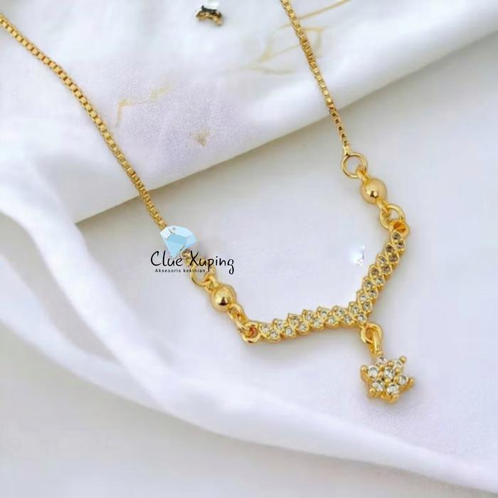 Clue Xuping Aksesories Kalung Rantai Fuji Gold Perhiasan Wanita Cxa004 jewelry  aesthetic sharqia ar