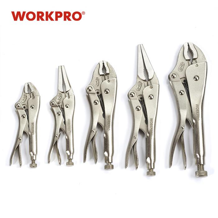WORKPRO Set Tang Pengunci 5 Buah (Tang Rahang Melengkung 5/7/10 Inci,
