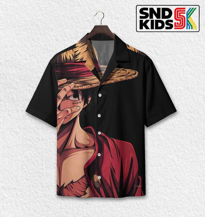 SND – Kemeja Fullprint Motif  Luffy  – Kemeja Casual Budaya Bahan Polymikro Adem |SS-K7