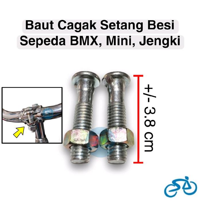 [1 Pcs] Baut Cagak Setang Stang Besi Sepeda BMX Mini Jengki - Bahan Besi Baut Cagak Stang Tiang Sepe