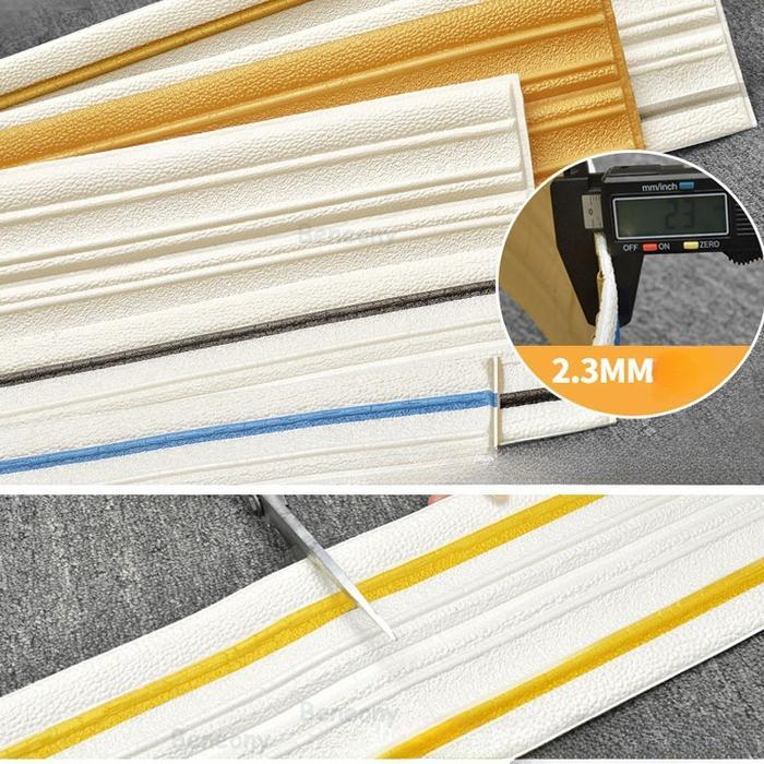 Wall List Border 7/14cm Wallpaper Foam Aluminium Foil Stiker Dekorasi 3D Rumah Tembok Dinding Kamar