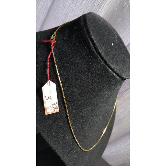 KALUNG EMAS KUNING PERHIASAN MODEL ITALY SIMPLE POLOS PANJANG KADAR 70