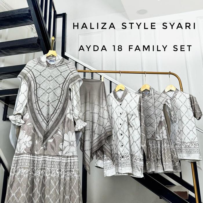 AYDA 18 HALIZA - Couple Keluarga - Gamis Silk - Gamis Lebaran - Syari - Scarves