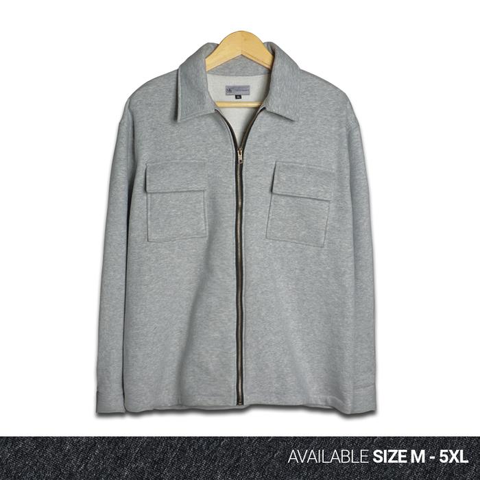 REEVANT Shacket Jacket Zipper Fleece Premium Unisex Big Size Jumbo Ukuran M-5XL Misty