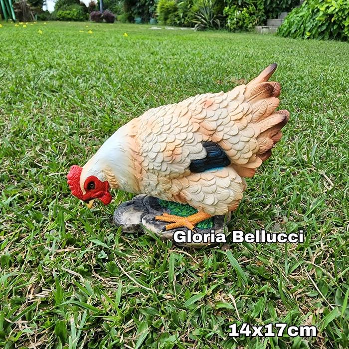 Patung pajangan ayam kate betina dekorasi interior home decor taman kebun halaman