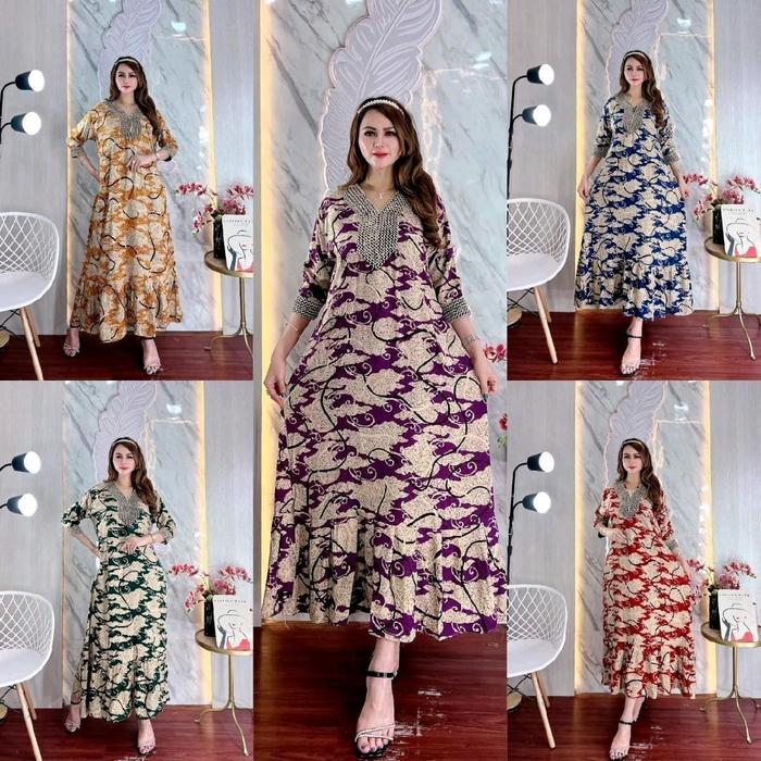 GAMIS RENDA ARABIAN WANITA DEWASA KEKINIAN HARIAN RAYON PREMIUM BUSUI MURAH Muslim Mewah Wudhu Bati