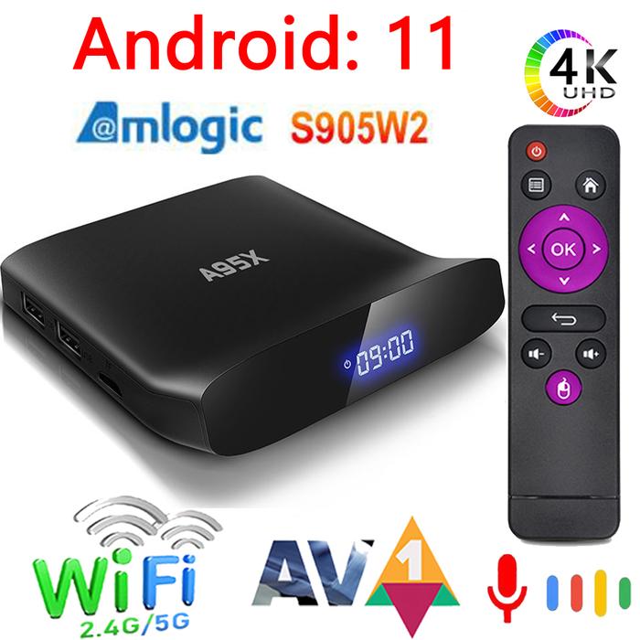 A95X W2 Android 11 Kotak TV Pintar A95X W2 Amlogic S905W2 4GB 64GB