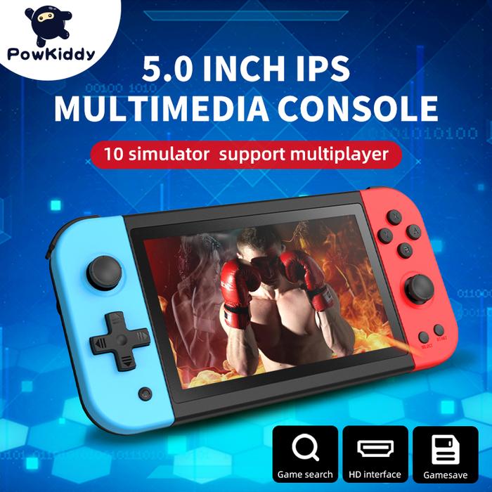 Konsol Game Genggam Retro Layar 5.0*800 IPS 480 Inci Powkiddy X51