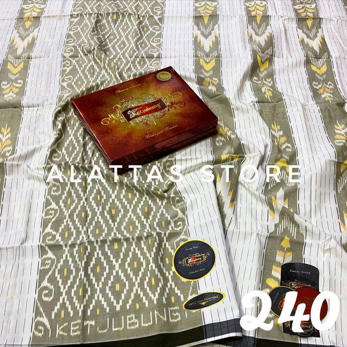 Sarung Ketjubung Mesres CLS Kembangan Gold Original Sarung Kecubung Mesres Jahit tengah