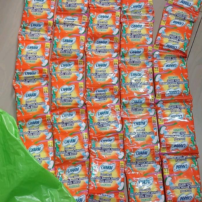 Charm extra maxi pembalut rencengan 50 pads tanpa sayap - 5renceng