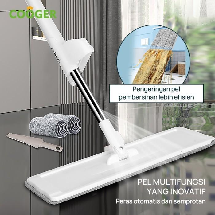 Cooger Electric Ultra Pel Spray Mop Alat Pel Water Spray Mop Pel Semprot Dengan Pengering Otomatis