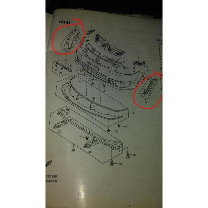 List Fender Bumper Depan Sx4 Sgp