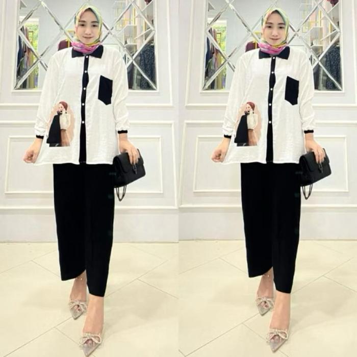 Fashion Muslim  | PROMO CUCI GUDANG !! Setelan Celana Muslim JULITA SET KANCING  TUNIK | setcel sabl