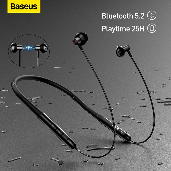 Baseus Neckband Earphone Bluetooth 5.2 Magnetic Adsorption Wireless