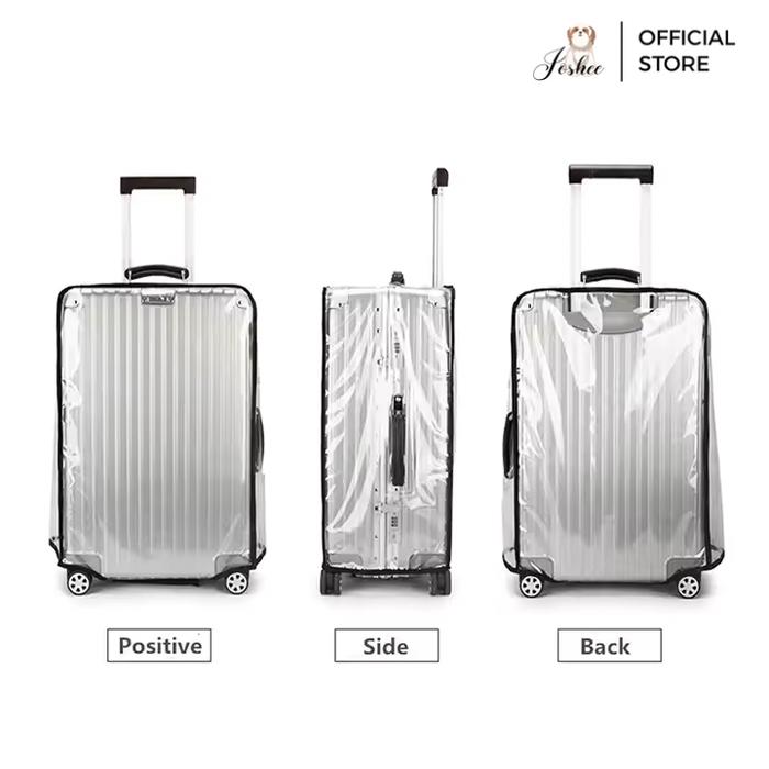 Joshee Sarung Koper Luggage Cover Pelindung Bahan PVC Transparant Tebal Mika Koper