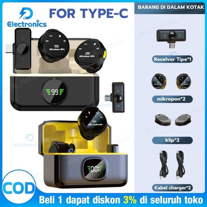 TNW A28 Wireless Microphone Magnetic Clip On Mic Lavalier Microphone HP Plug & Play Nirkabel Mikrofo