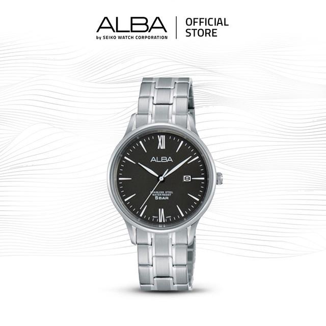 Alba Jam Tangan Wanita AH7N87 / AH7N87X1 Quartz Black Dial Stainless Steel Strap Watch