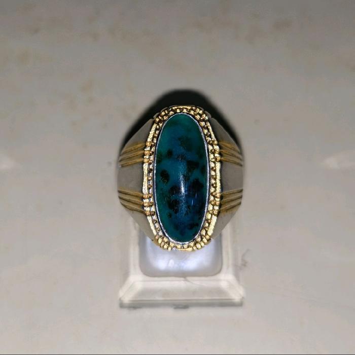 Bacan doko sisa coklat lumer Dim 20.8.5 Ring titanium kombinasi Size jari 10