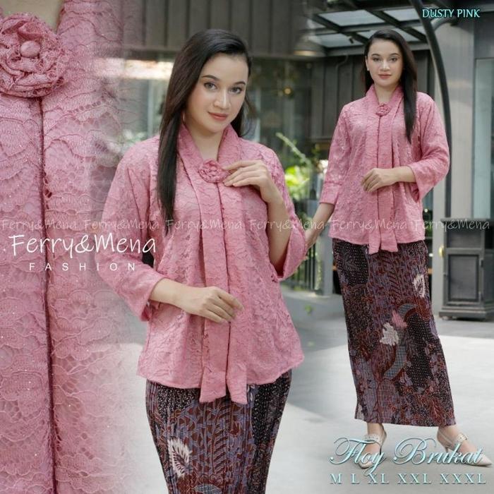 KEBAYA MURAH !! ONE SET KEBAYA JUMBO LD 90-150 CM KEBAYA FLOY ENCIM BROKAT KARTINI MIX ROK PLIKSET K