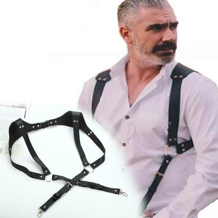 Suspender Kulit Pu Leather Suspender Bretel Suspender Pria Suspender Backpack Suspender Dewasa