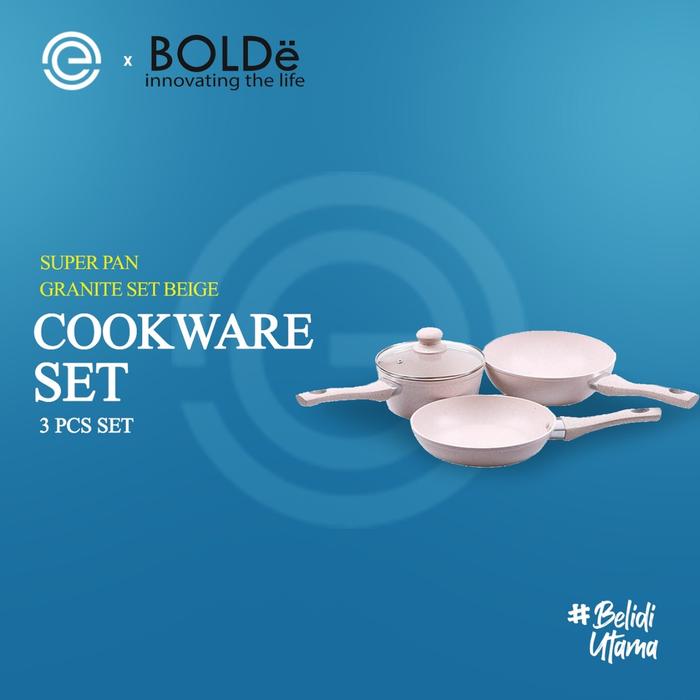 BOLDe Panci SUPER PAN 3 Pcs Set - Granite