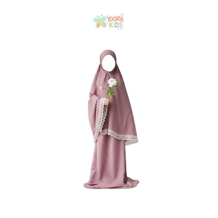 Zemira Kids Prayer Set - Yoora Sarah | Mukena Anak Renda Mewah | Yoryu