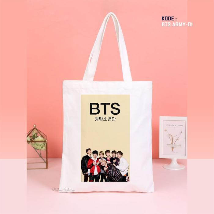 TAS WANITA - TOTEBAG KANVAS CUSTOM BTS ARMY KOREAN STILE K-POP