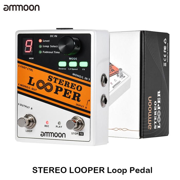 ammoon STEREO LOOPER Loop Record Guitar Effect Pedal 10 Independent