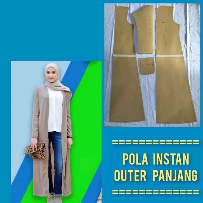 Pola baju Outer Panjang tersedia LD 100,LD110,LD 120- pola jiplak - pola sdh di potong - pola sdh ad