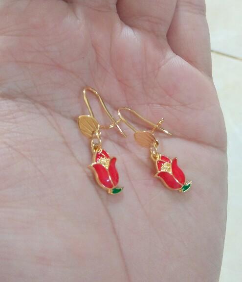 Anting Anak Xuping Gold Bunga Merah