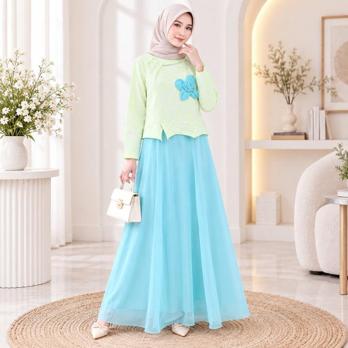 Gamis Remaja Kombinasi Rok Sifon