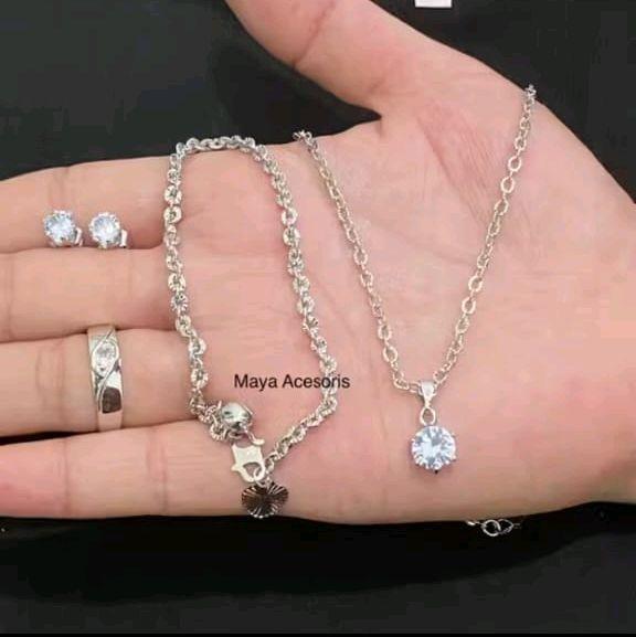 set perhiasan nuri mata satu silver mas mudah asli free surat toko