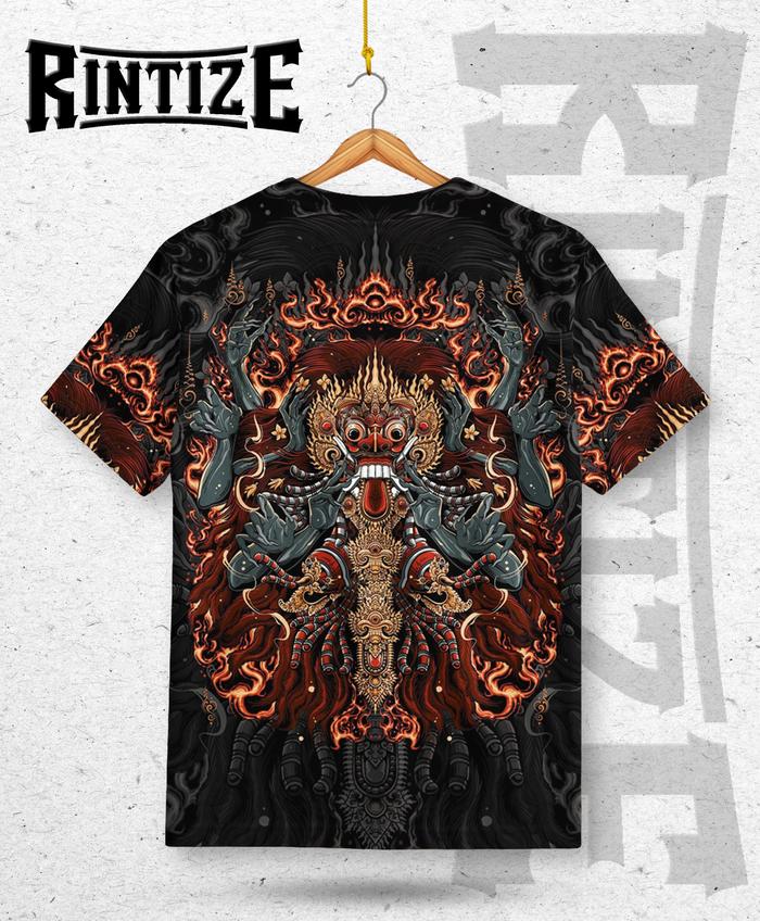 RINTIZE Kaos Unisex Motif Leak Barong Api Fullprint Premium | RTK-1