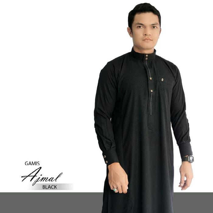 GAMIS AJMAL, GAMIS PRIA HITAM, SLIMFIT, JUBAHPRIA