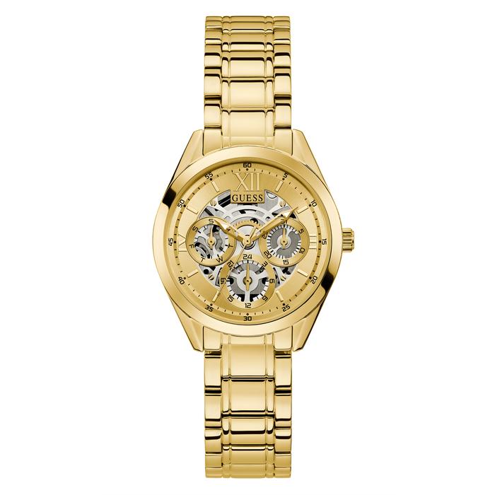 GUESS Clear Cut GW0253L2 Jam Tangan Wanita Gold Stainless Steel Analog Elegan Fashion Watch