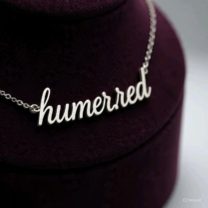aksesoris kalung nama monel humer.merah