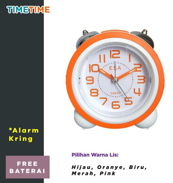 Jam Meja Weker Bulat Bentuk Lonceng Lucu Unik Alarm KRING