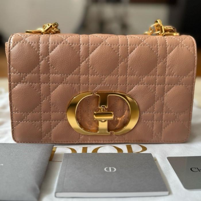 Dior Caro small in Rose des Vents Kulit