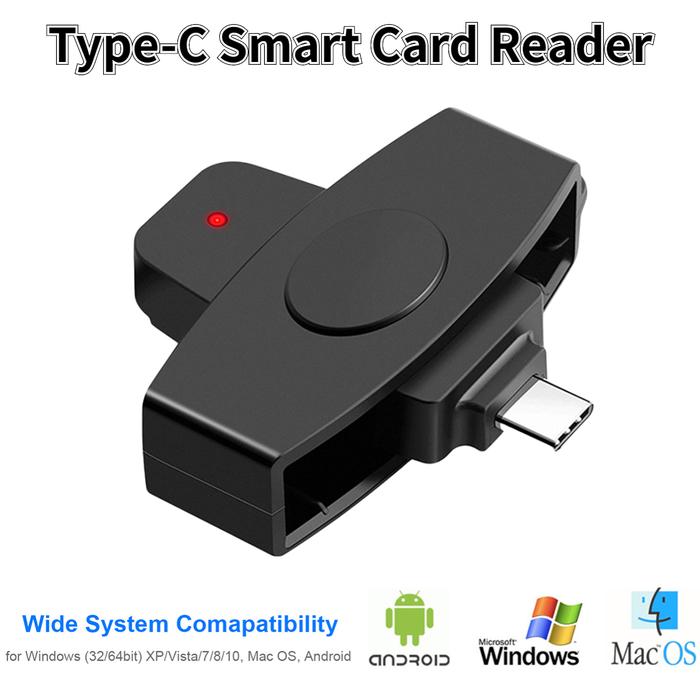 USB type C Smart Card Reader Portable Card Reader Adapter For